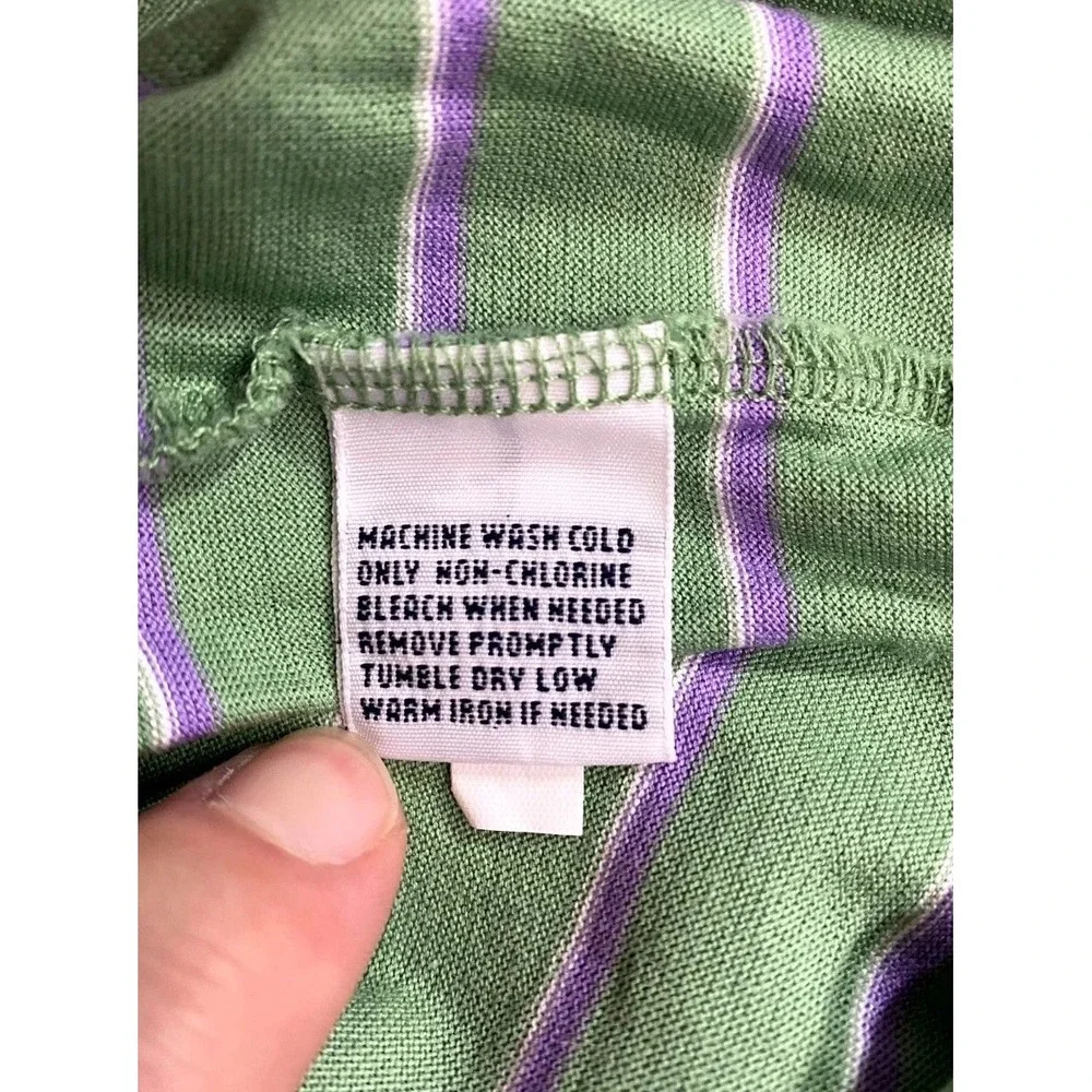 Polo Golf Ralph Lauren Polo Shirt Mens XL Green Purple Striped Performance